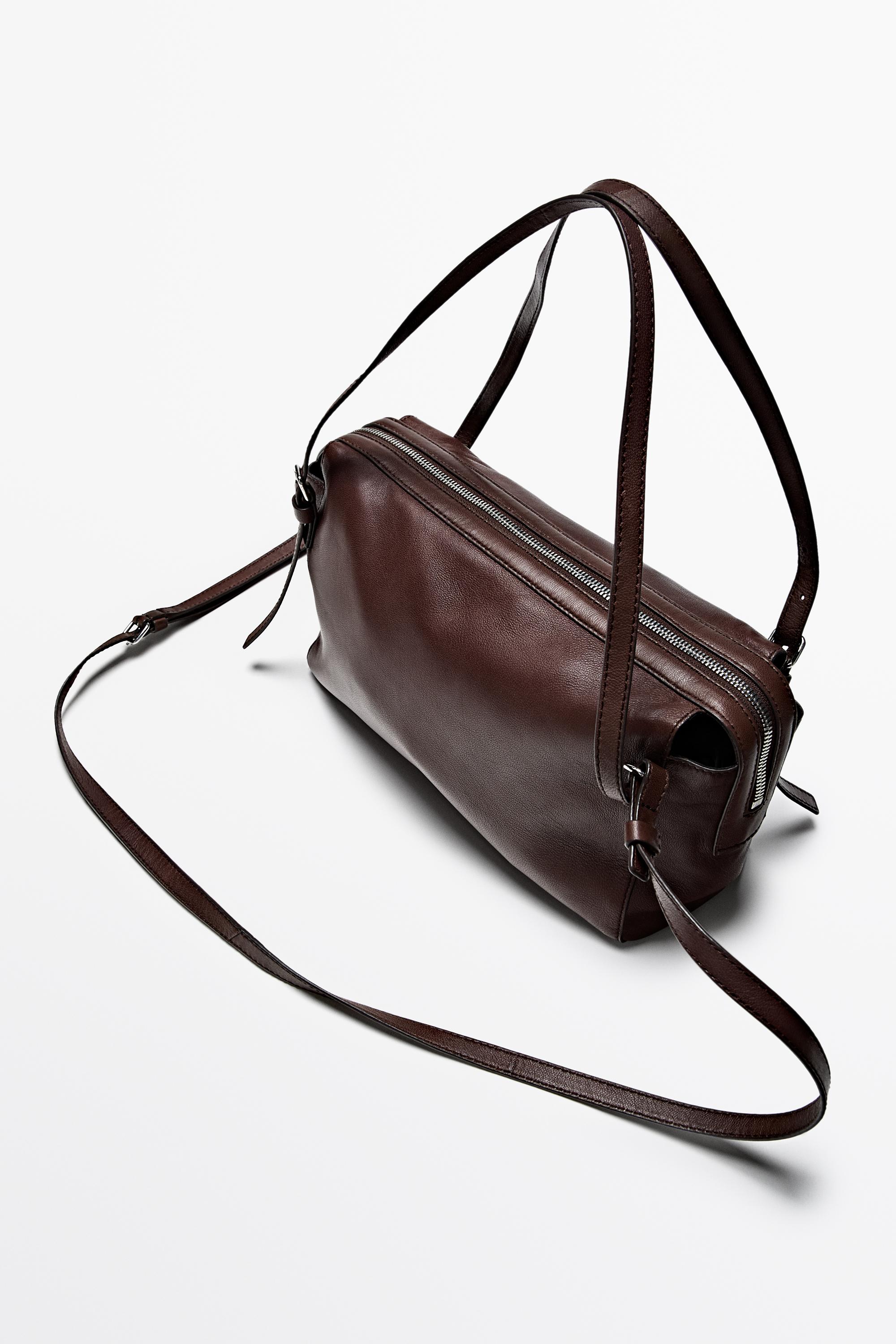 Sac cartable moyen en cuir nappa
